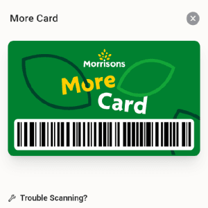 Picture of my Morrisons More Card Barcode App