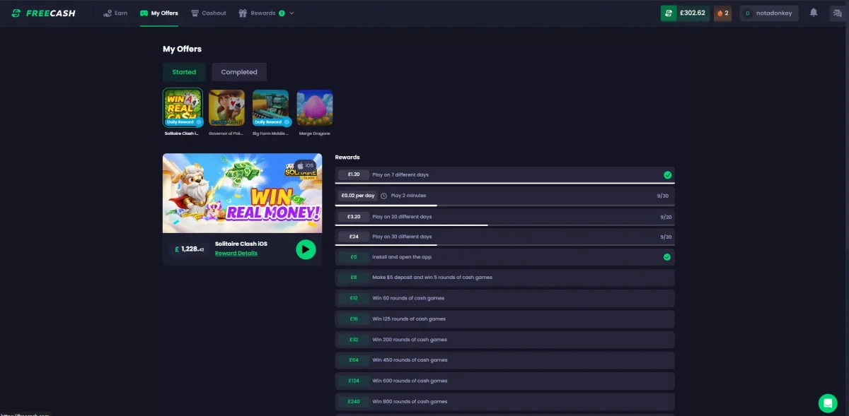 Freecash Exclusive Offer Example