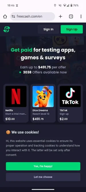 Freecash Offer Tracking Cookies