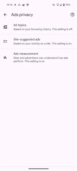 Google Chrome Ads Privacy
