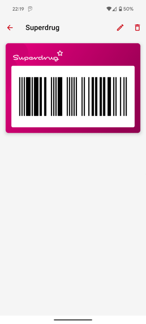 Screenshot Picture of My Superdrug Health and Beauty Card in the Curve App Screenshot Picture of My Superdrug Health and Beauty Card in the Curve App